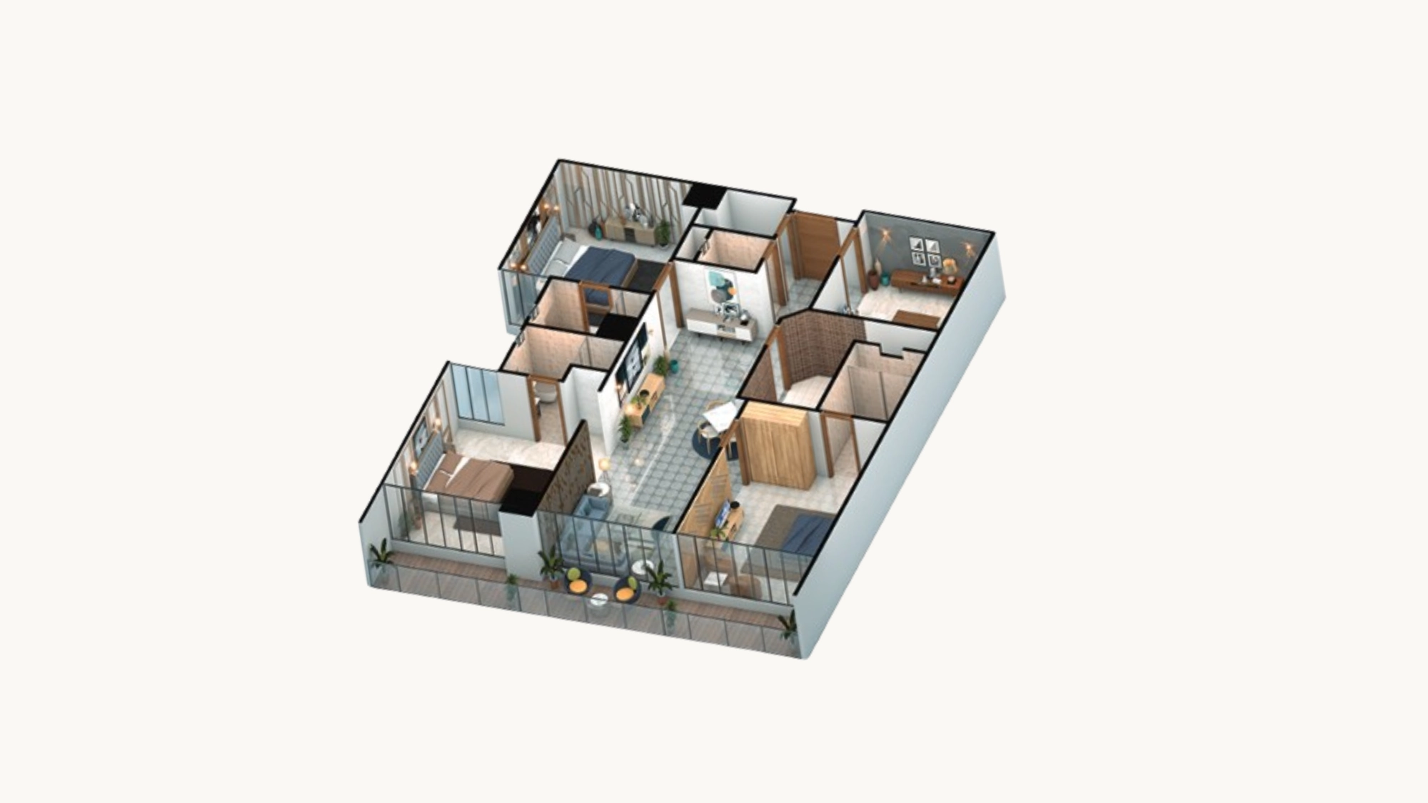 Three Bedroom Apartment Floor Plan - 3 Bed Islamabad